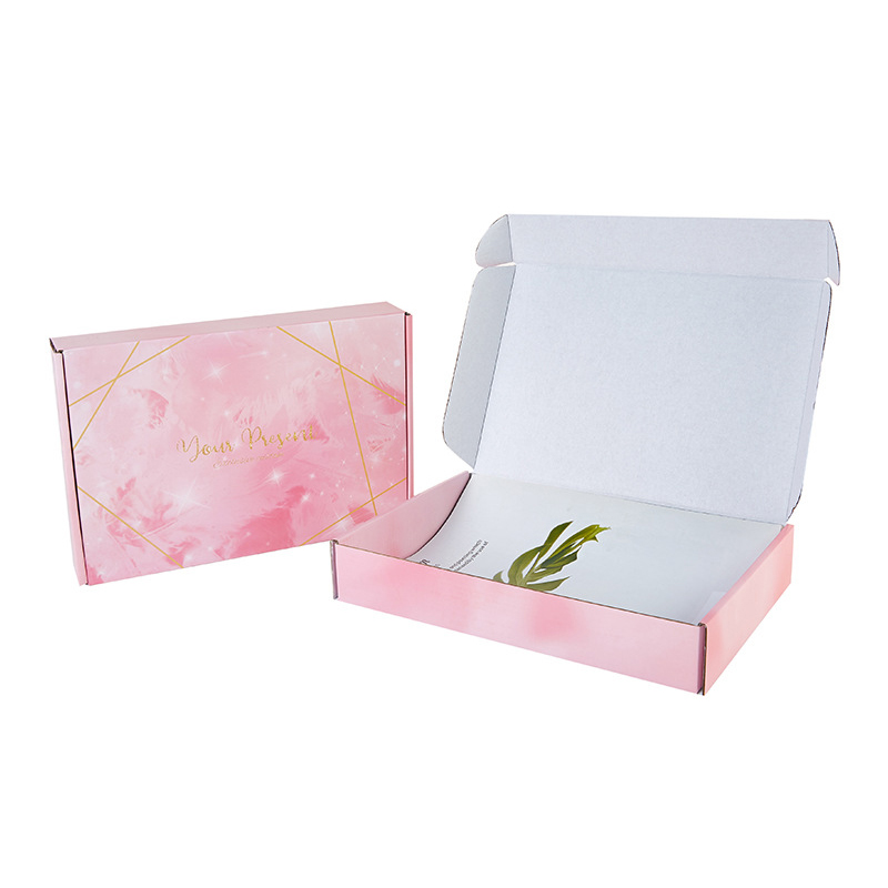 Boîte cadeau pliante de mailer ondulé cosmétique