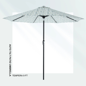 9ft Auto Tilt Outdoor Flora Patio Umbrella Fleur