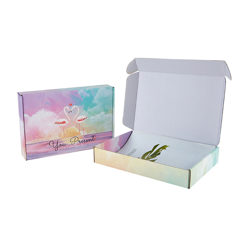 Boîte cadeau pliante de mailer ondulé cosmétique