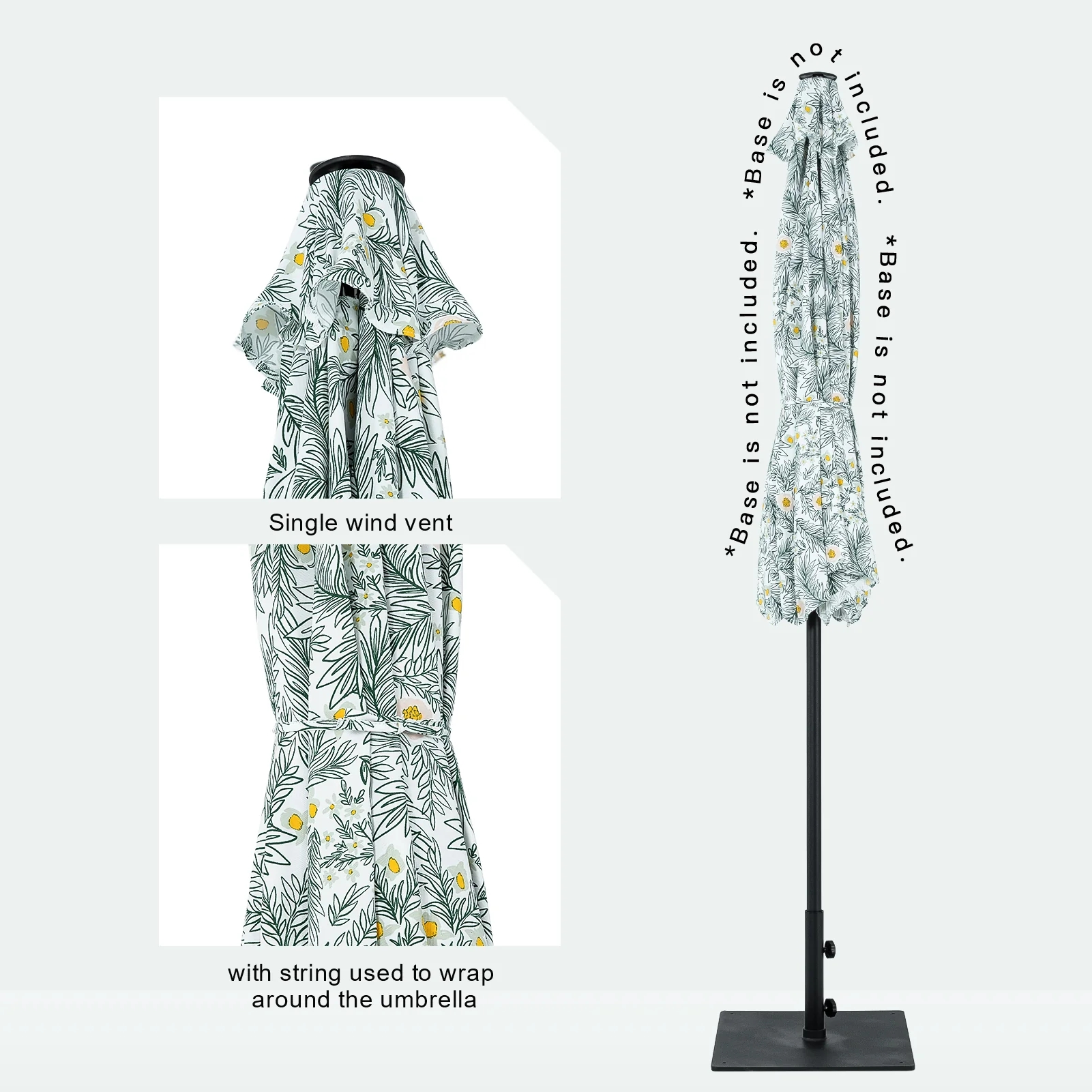 9ft Auto Tilt Outdoor Flora Patio Umbrella Fleur