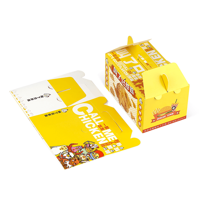 Boîte de papier de poulet frit français