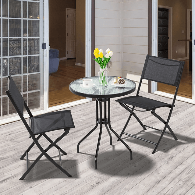Table carrée pliante de chaise carrée et chaise extérieure