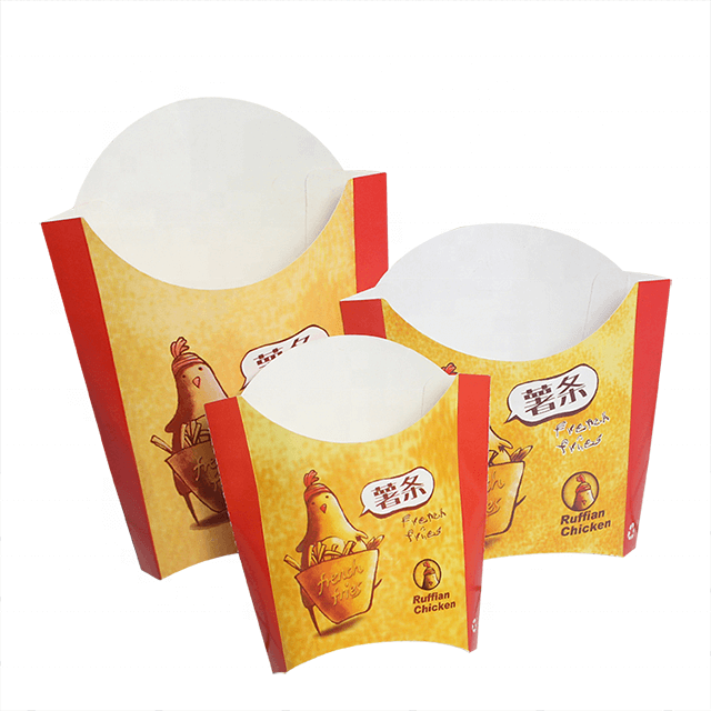 Coupons en papier à plats à emporter Kraft French Frises