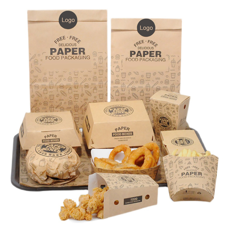 Eco Friendly Comptable BioDedable Kraft Paper Emballing Fast Food Burger Box