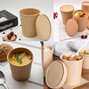 8oz-32oz Kraft Paper Soup tasse de tasse avec couvercles