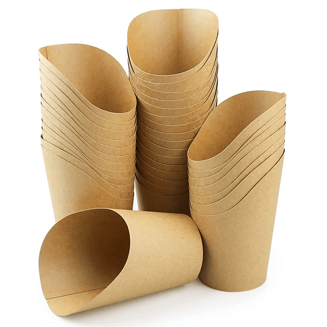 Coupons en papier à plats à emporter Kraft French Frises