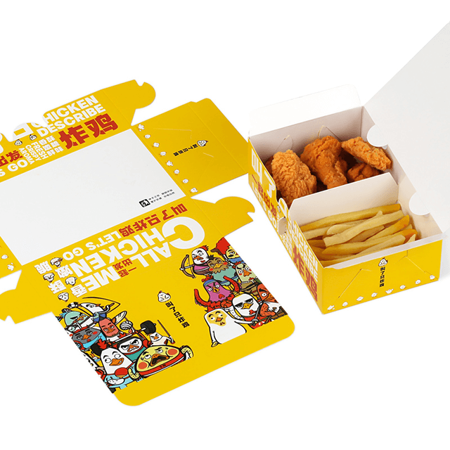 Boîte de papier de poulet frit français