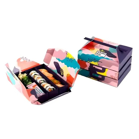 Cardon blanc jetable avec fenêtre Paperbox Prenaway Sushi Paper Box pour nourriture