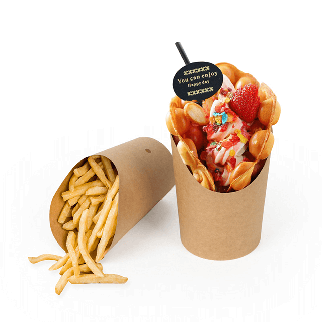 Coupons en papier à plats à emporter Kraft French Frises