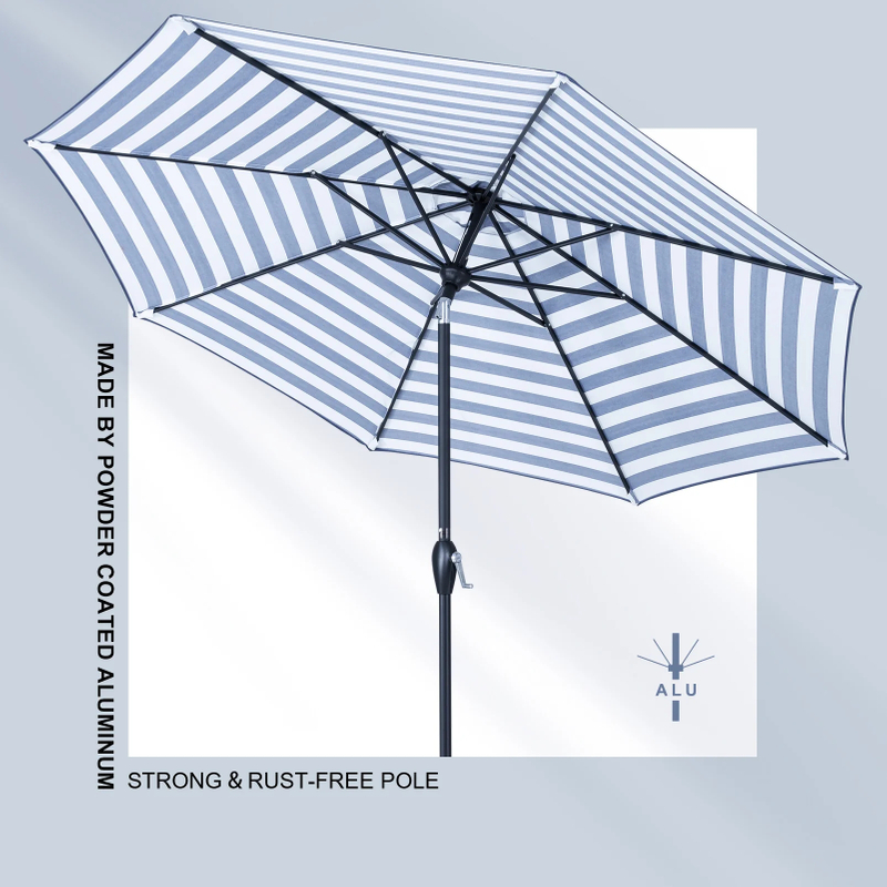 Stripe de parapluie de patio Flora Tilt Auto Tilt