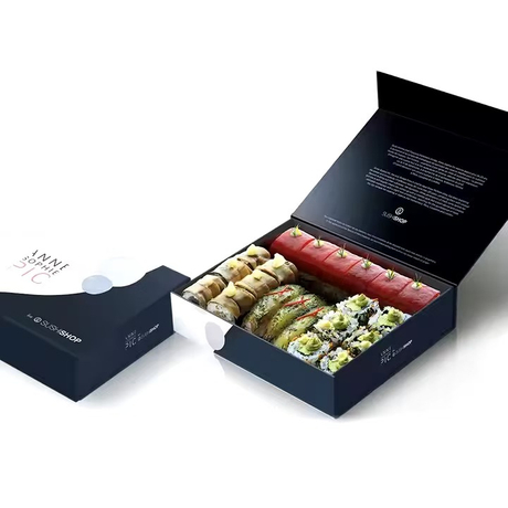 Boîte de papier sushi à gâteau en carton blanc jetable