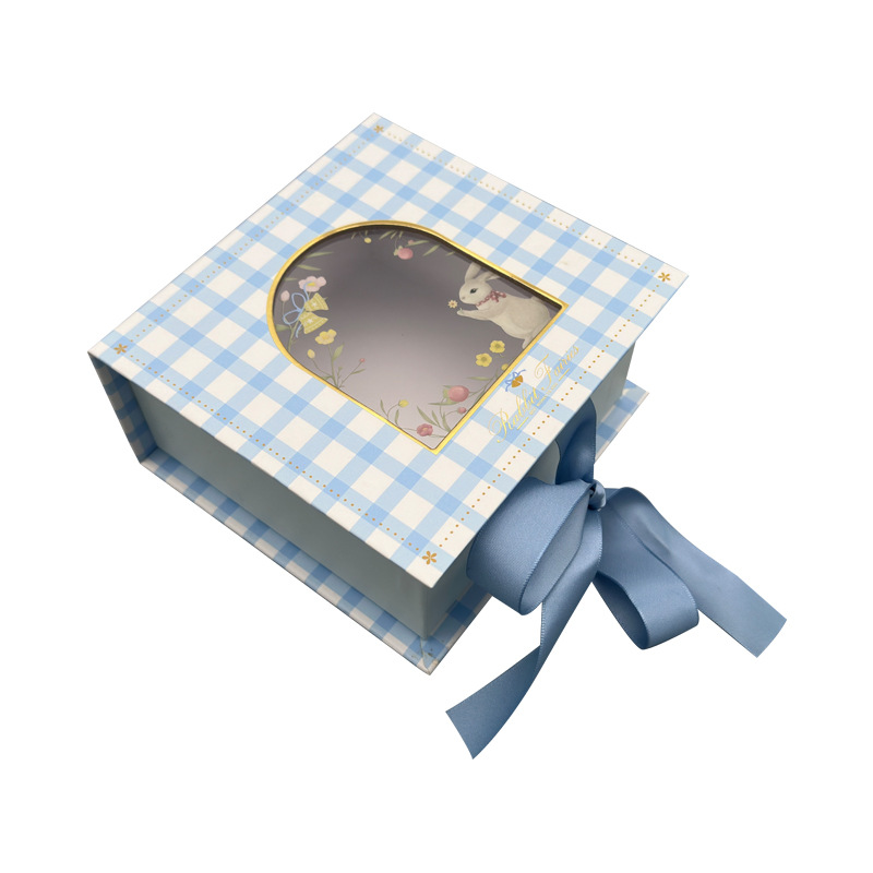 Ribbons d'emballage en carton en gros fleur Bouc à lèvres Carton Fenêtre en papier cadeau Boîte