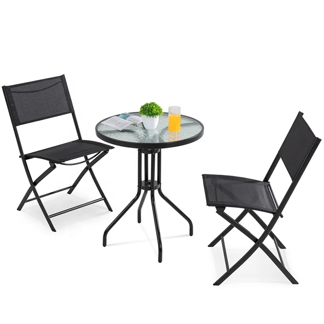 Table carrée pliante de chaise carrée et chaise extérieure