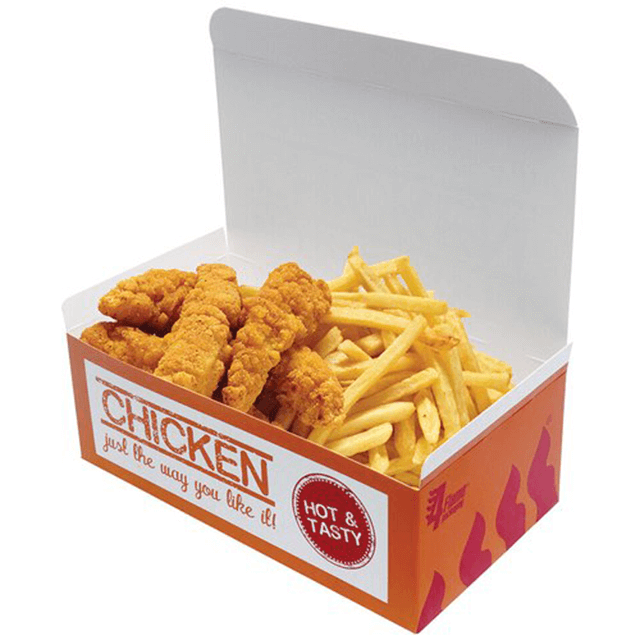 Boîte de papier de poulet frit français