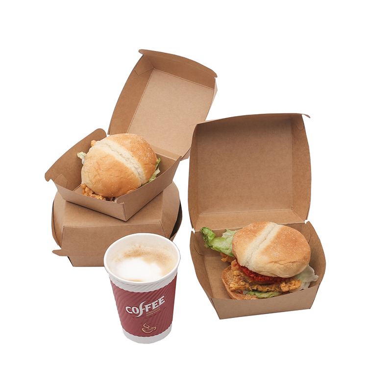 Eco Friendly Comptable BioDedable Kraft Paper Emballing Fast Food Burger Box