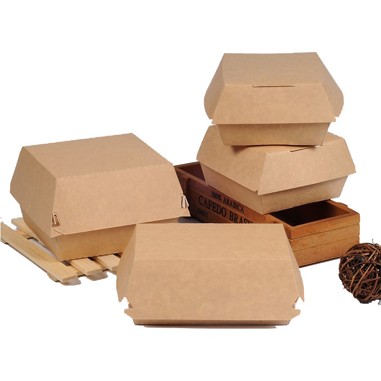 Eco Friendly Comptable BioDedable Kraft Paper Emballing Fast Food Burger Box